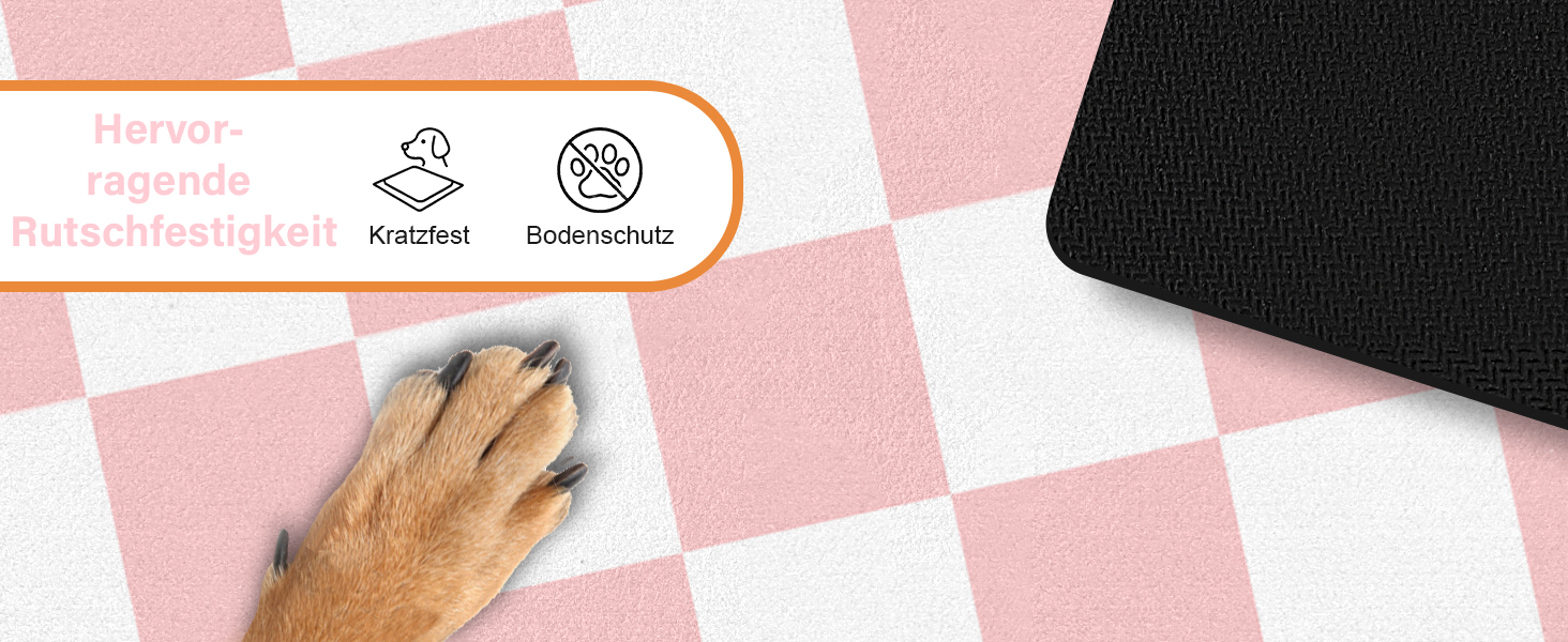 Килимок для годівлі котів та собак BLESWIN - антиковзкий килимок під миски для тварин, 71x42 см, чорно-білий