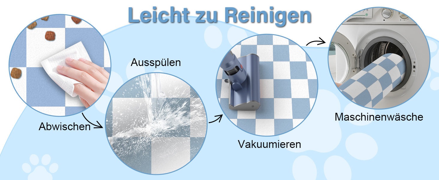 Килимок для котячого/собачого корму BLESWIN - антиковзаюча підстилка під миски для тварин, чорно-білий, 51x30,5 см