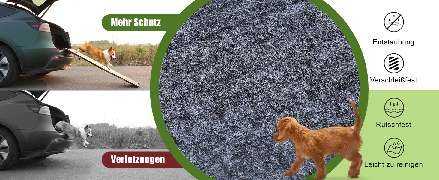 Рампа для собак SMONTER 160 см, автоматично складається, з антиковзким покриттям, для авто, вантажівок та SUV, чорна