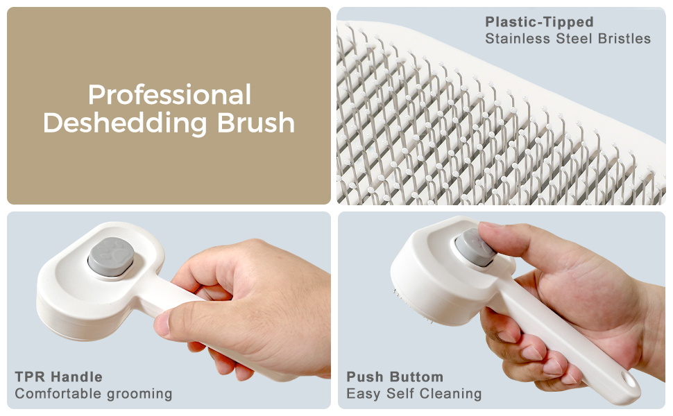 Набір для догляду за тваринами Okiki 3 в 1: щітка для собак і котів, ножиці для обрізання кігтів, гребінець від бліх – для довгої та короткої шерсті, сумісний зі шкірою