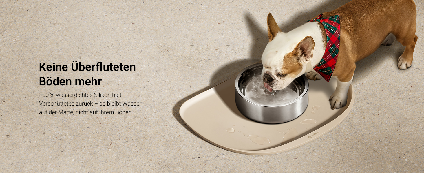 Підкладка під миску для котів DownyPaws, силіконова, 45 x 32 см, бежева - протиковзна, легко миється, BPA-free