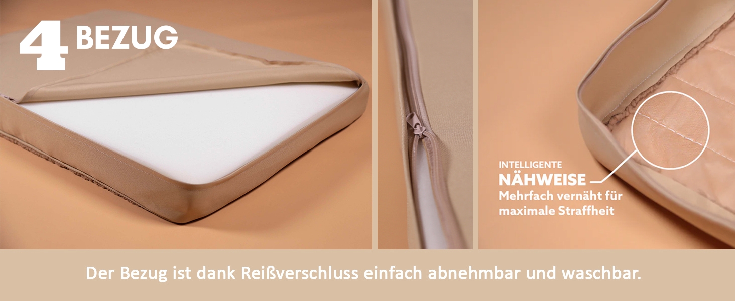 Килимок для собак середніх порід 100x65x9 см, м'який, миючий, бежевий