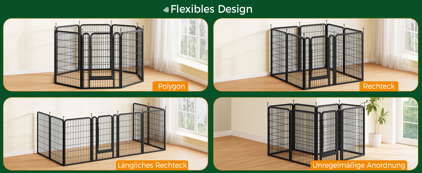Вольєр для собак Yaheetech 8-секційний, 80 см, для квартири та саду, з'єднання з круглим головою, складаний, без інструментів (100 см висота)