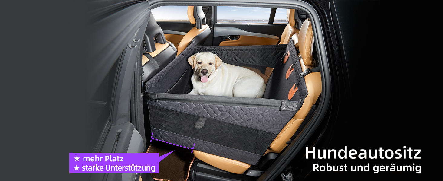 Автомобільний аксесуар для собак - крісло-підвищувач для великих собак до 25 кг (Чорний, L)