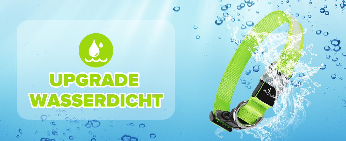 LED нашийник для собак з підсвічуванням, вологостійкий, 7 кольорів, регульований, чорний, 8 режимів, розмір M (38-50 см)