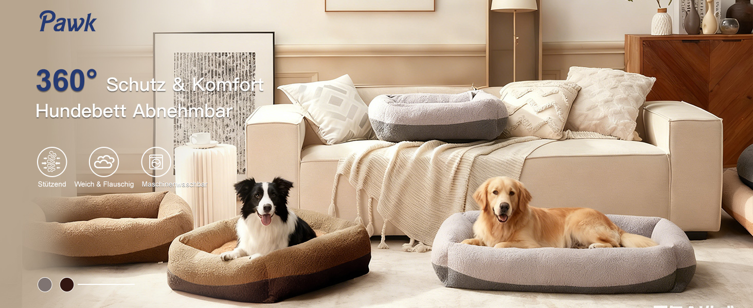 Крісло-лежанка для собак великих порід, XXL, світло-сіре, 106x76x20 см, знімний чохол, неслизьке, з підковою для шиї