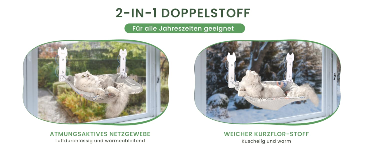 Кішка ліжко на вікно HiPetpy, світлодіодна двостороння матрац, складана та бездротова, міцні присоски до 20 кг, зручний поглиблений дизайн, 360° огляд, підвісна ліжко для котів, віконце-ліжко (Сірий, 1 шт.)