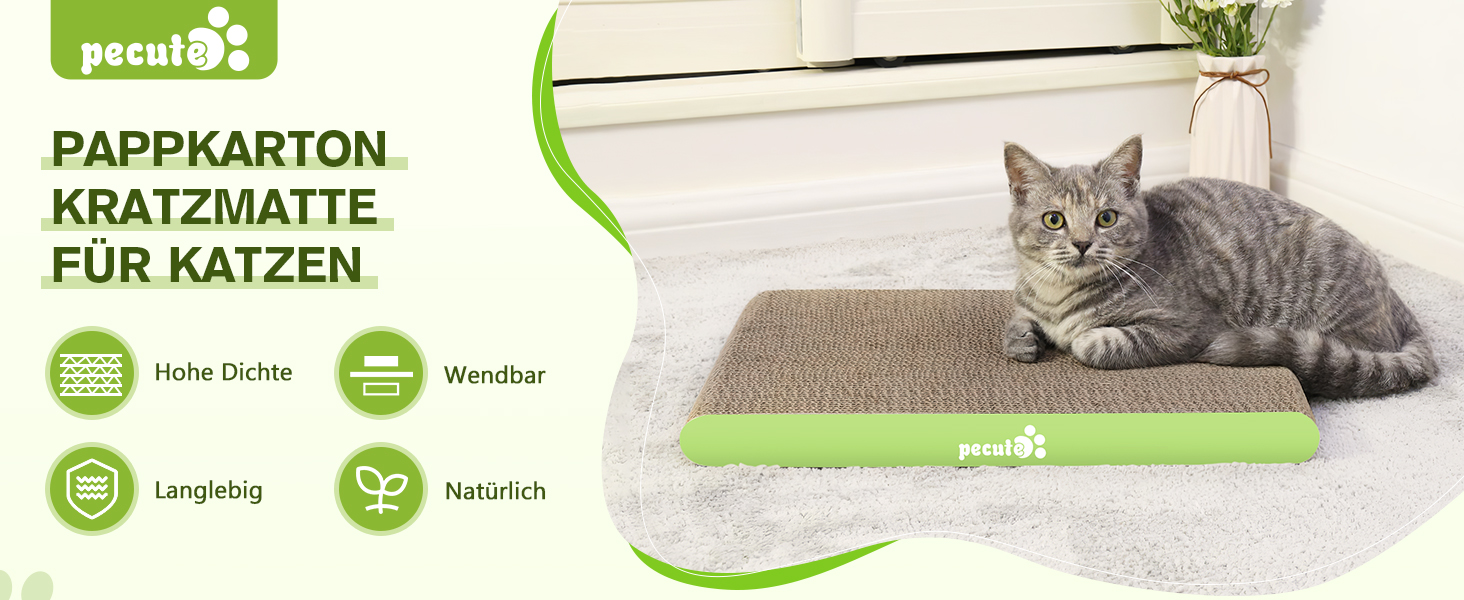 Pecute 2 шт. Когтеточки з картону для котів - набір, двосторонні, 38.5 x 20.5 см