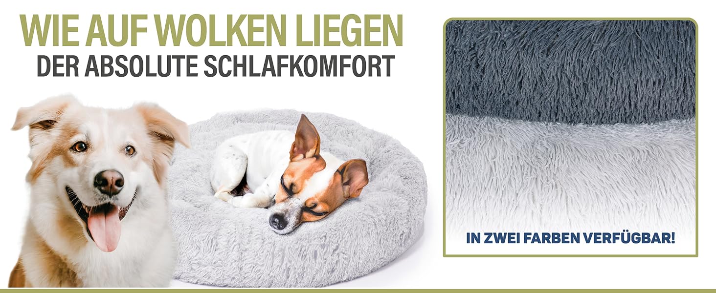 М'яке ліжко для собак Ceddie - кругленьке гніздечко для сну | діаметр 100 см, сірий світлий