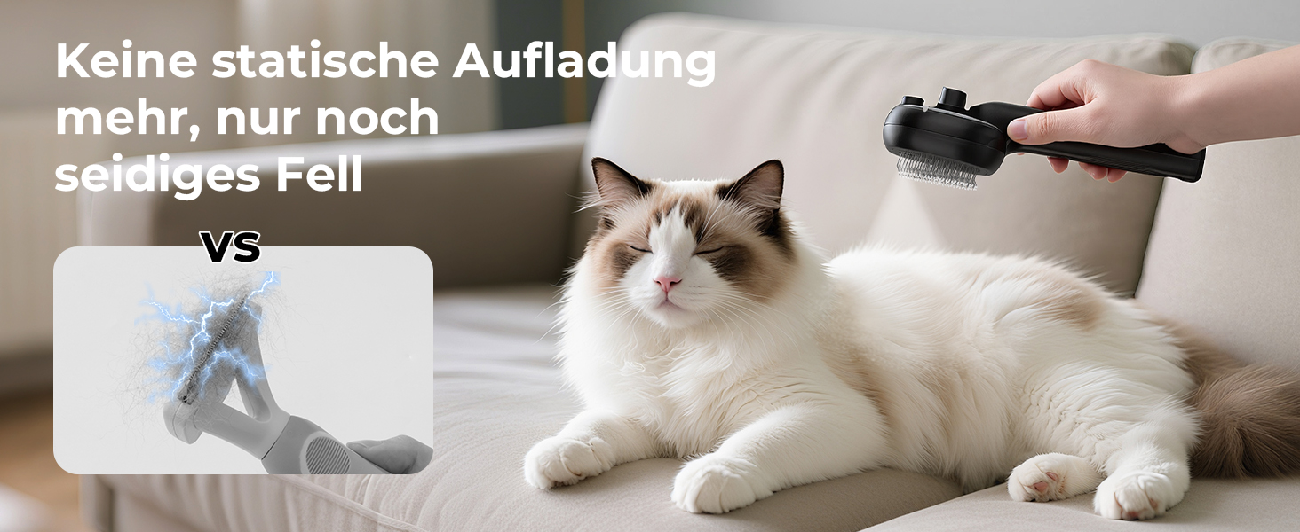 Парфумерна щітка для котів Pecute з функцією розпилення, масажна щітка для видалення шерсті, чорна