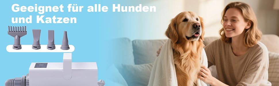 Фен для собак Kanonen-Stil, білий, 2400W, регульована потужність, 1-9 рівнів, температура 35-60°C, сенсорне керування