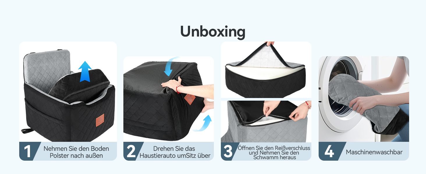 Автокрісло для собак маленьких та середніх порід (до 15 кг), знімний та миючий чохол, 2 ремені безпеки (чорний/коричневий)