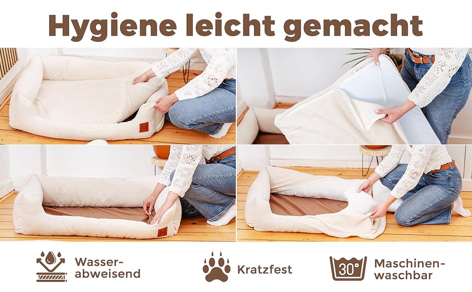 М'яке ліжко для собак Manno з піною з пам'яті ефекту – для середніх та великих собак | Зручне, знімний чохол, неслизьке та водовідштовхувальне | Безкоштовний ковдра та 2 подушки (XL)