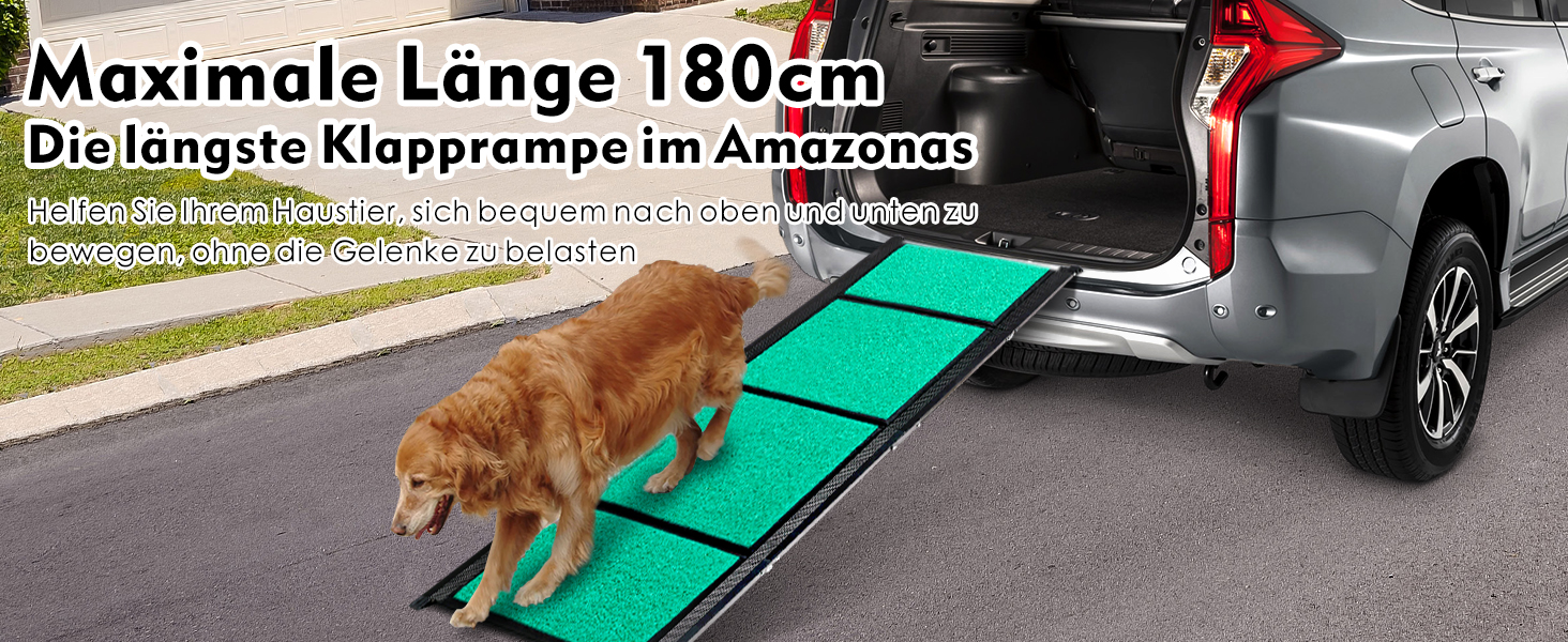 Рампа для собак у машину, складана, 180 см, антиковзаюча поверхня, для великих собак (до 100 кг), SUV та позашляховиків