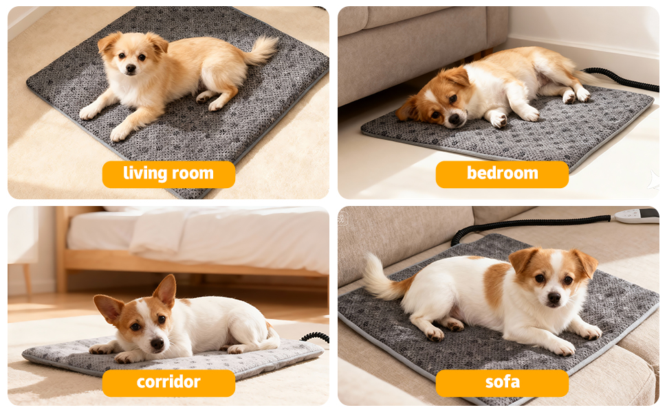 Кізочок для домашніх тварин - гріюча килимок для котів та собак з регулюванням температури та автоматичним вимкненням (60 x 90 см)