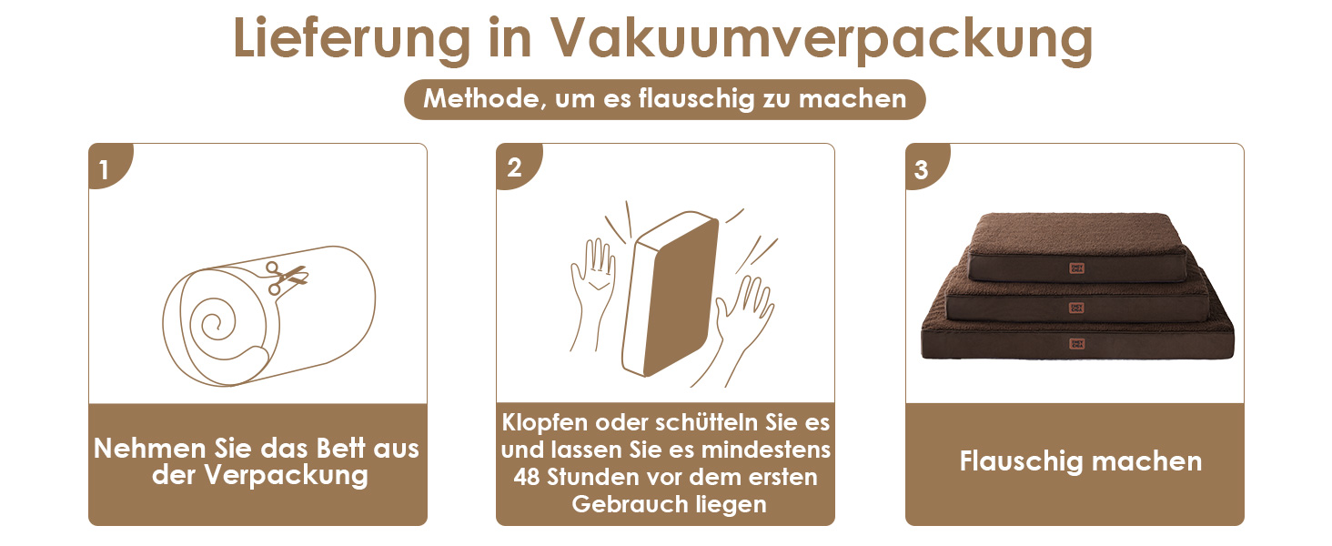 Ортопедичне ліжко для собак середніх порід EHEYCIGA 89x58x9 см, м'яке, знімний чохол, коричневе