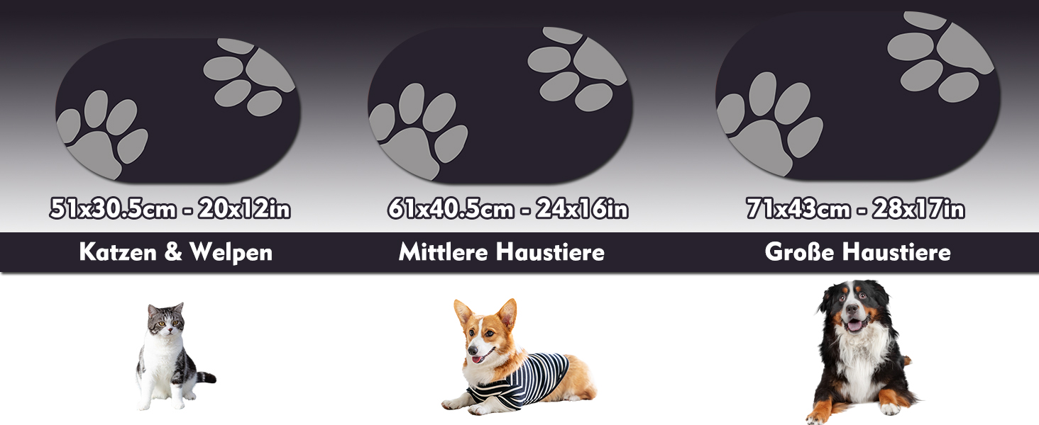 Підкладка під миску для собак та котів METEOROCK, 71x43 см, чорна, швидковисихаюча, для кількох тварин