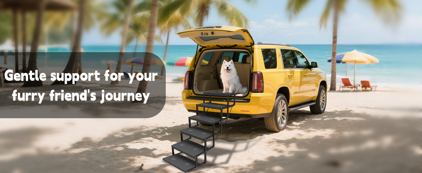 Рампа для собак у машину, складана, до 80 кг (6 сходинок)