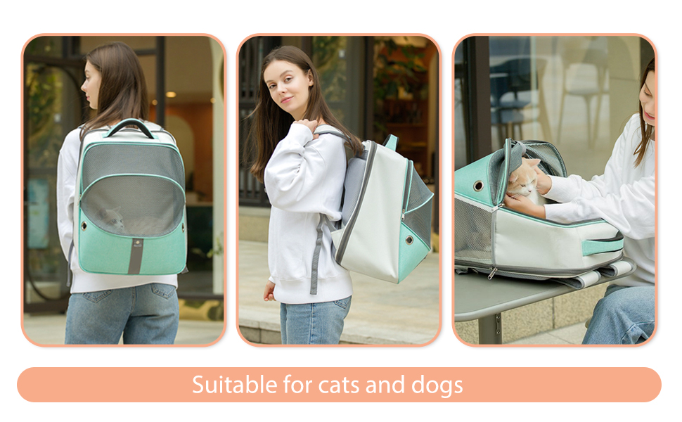 Рюкзак для собак та котів PETCUTE - дихаючий, складний, для маленьких тварин, рожевий