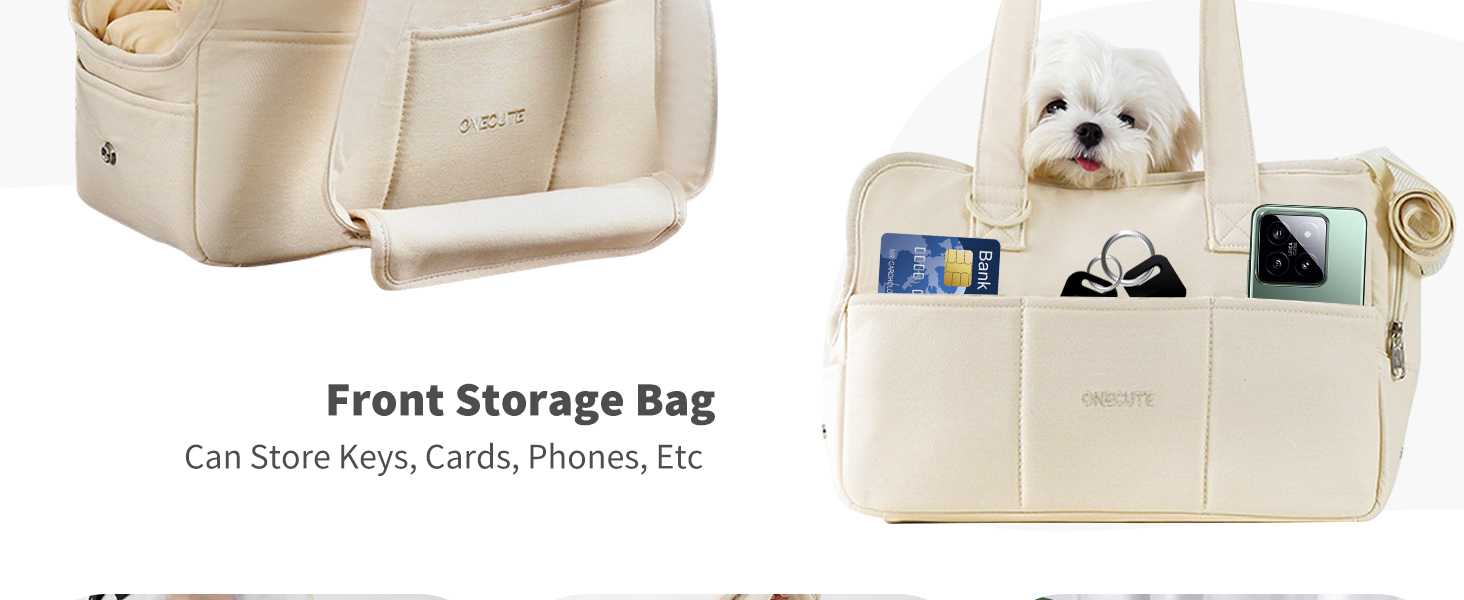 PETCUTE Сумка-переноска для собак та котів, середнього розміру, з кишенями, знімний килимок, для подорожей та авіаперельотів, бежева