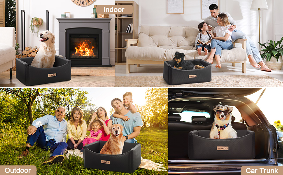 Автокрісло для собак, переноска для собак великих порід (до 25 кг) з ременем безпеки, водонепроникне автоліжко для тварин