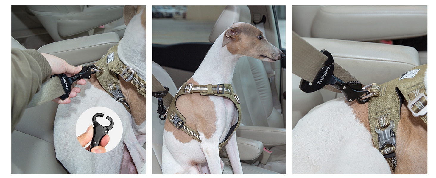 Посилений собачий нашийник-кріплення для авто, безпечна пряжка, сумісний з усіма авторемнями, для нашийників та шлейок, TLM1993-Lila