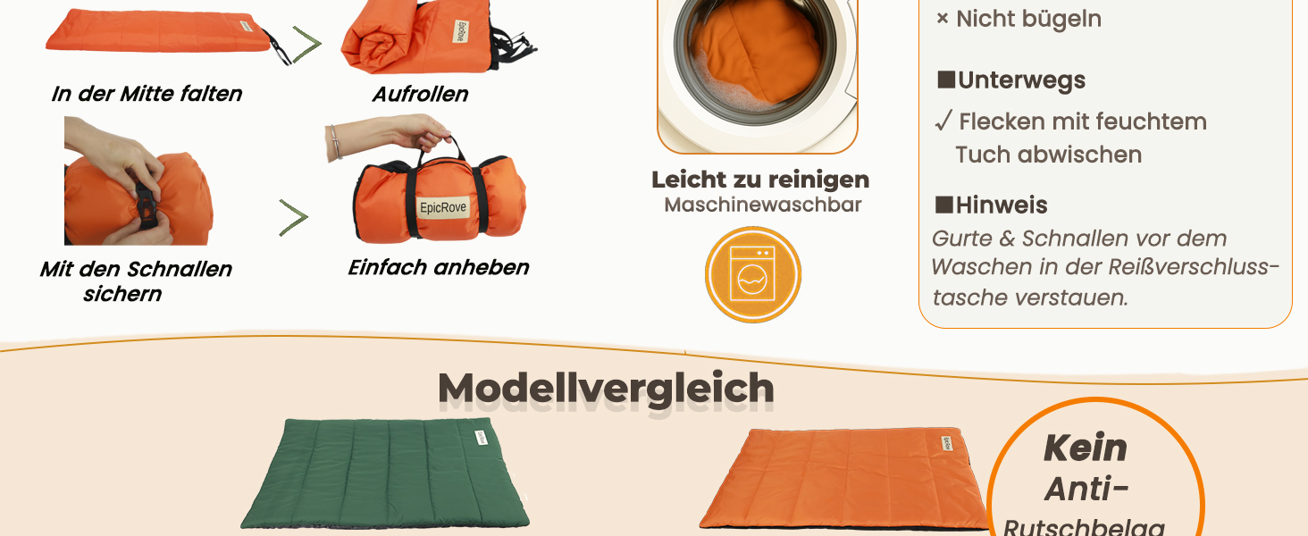 Водонепроникний килимок для собак RovePad Base 110x68 см - неслизький, миючий, стійкий до подряпин, для собак та котів, для подорожей та кемпінгу