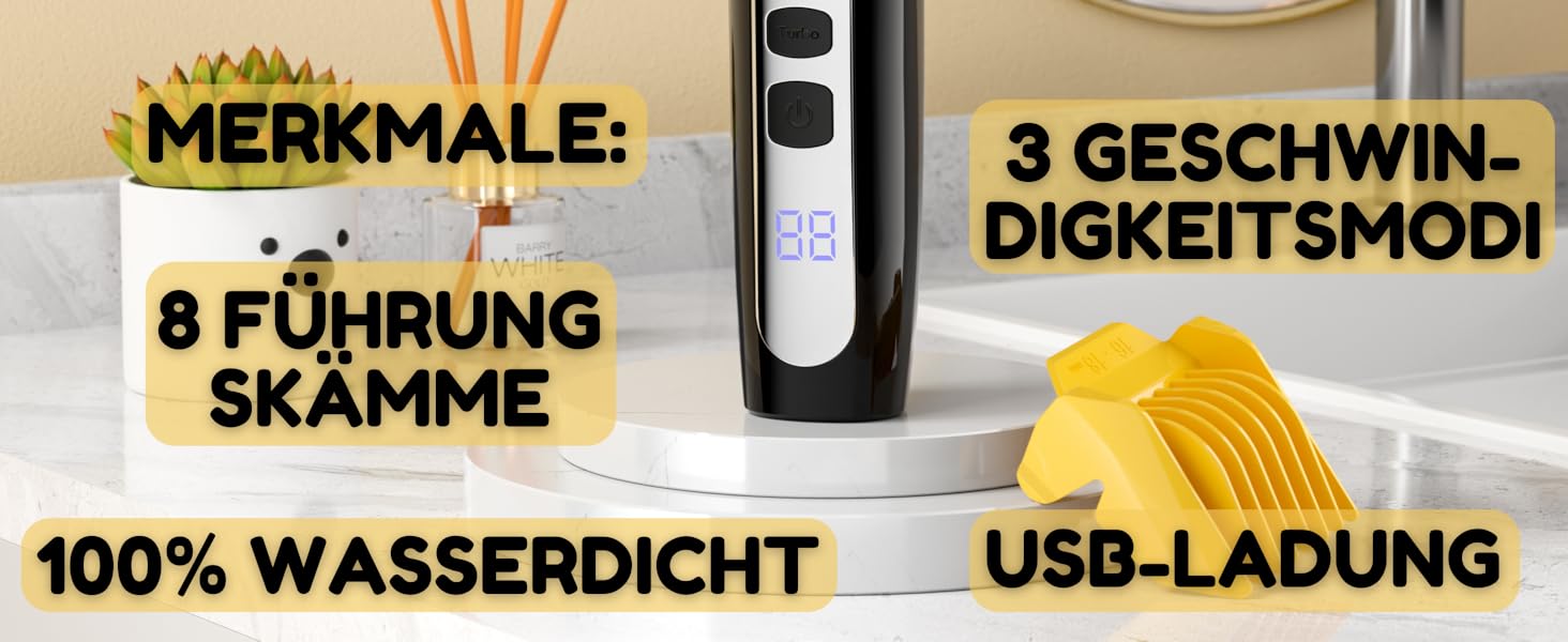 Професійний собачий триммер BarberBoss QR-9086 для густого волосся: набір для догляду за собаками та котами, бездротовий, тихий