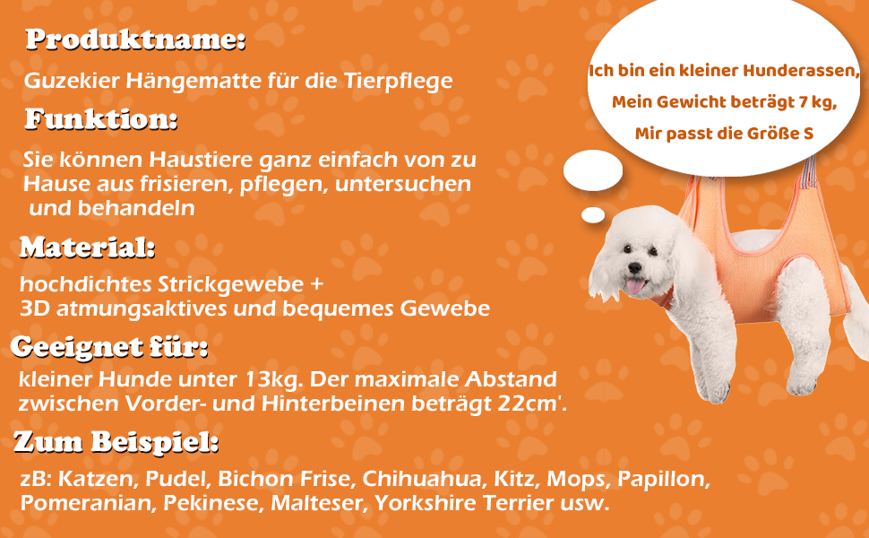 Гамак для грумінгу собак та котів Guzekier, фіксатор, набір для догляду: триммер, пилка, гребінець (до 13 кг)