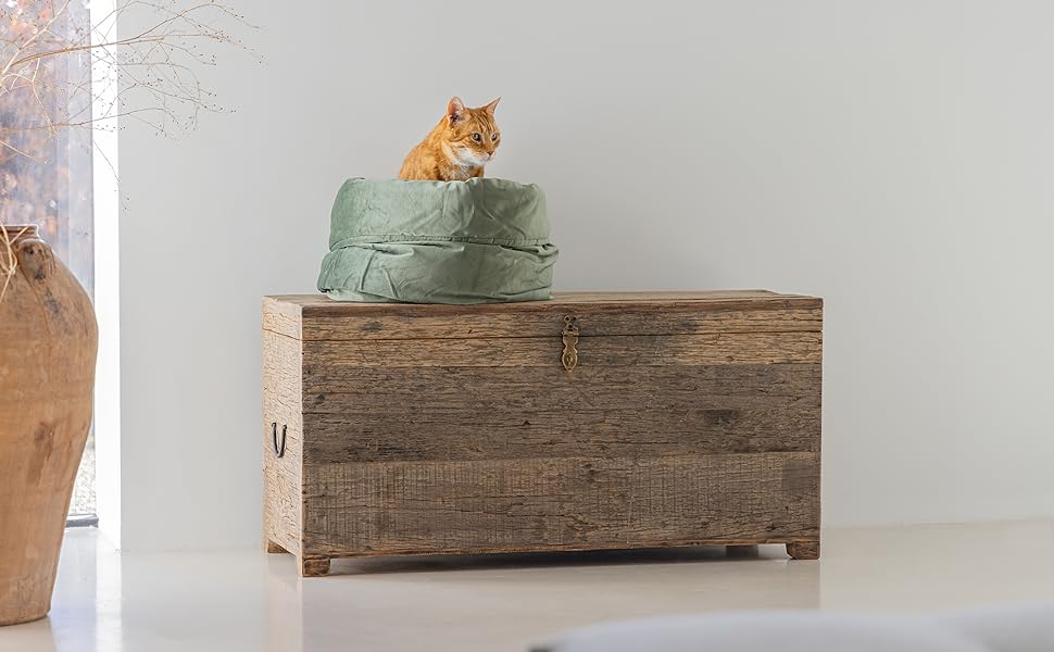 Кошик для котів Lotte Fluco, велюр, сірий, 45x45x35 см