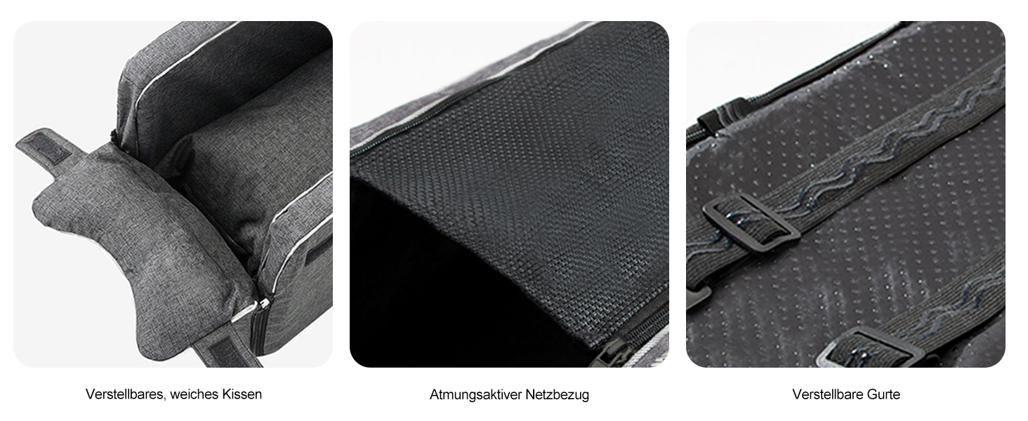 Автокрісло для собак Ergocar: підходить для малих собак та котів до 6 кг, з ременями, сіре