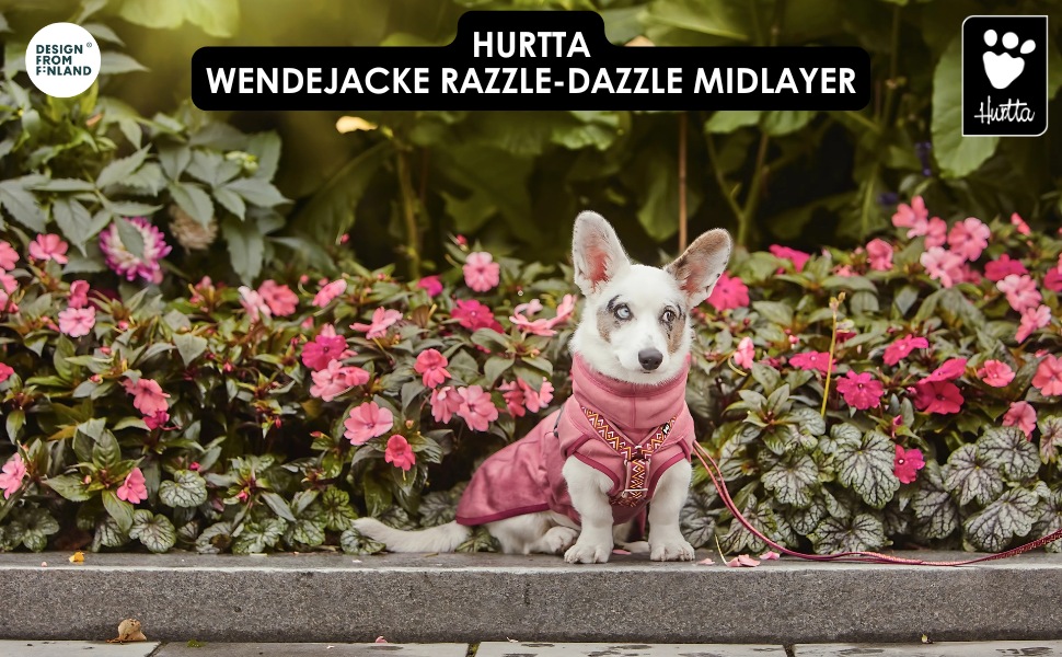 Собачий двосторонній утеплений жилет Hurtta Razzle-Dazzle, буряк, 40,6 см