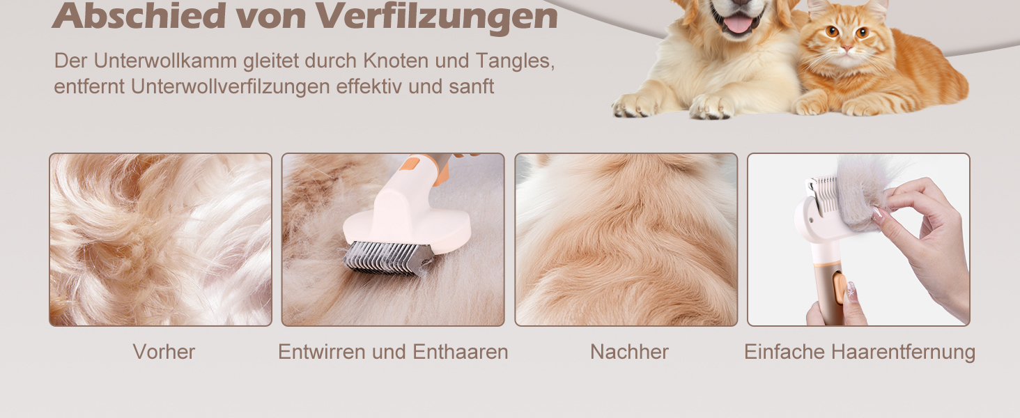 Універсальна щітка для котів та собак з довгим хутром, самоочисна, з нержавіючої сталі, для видалення шерсті та розплутування, з масажними щетинками, зняття шерсті одним натисканням