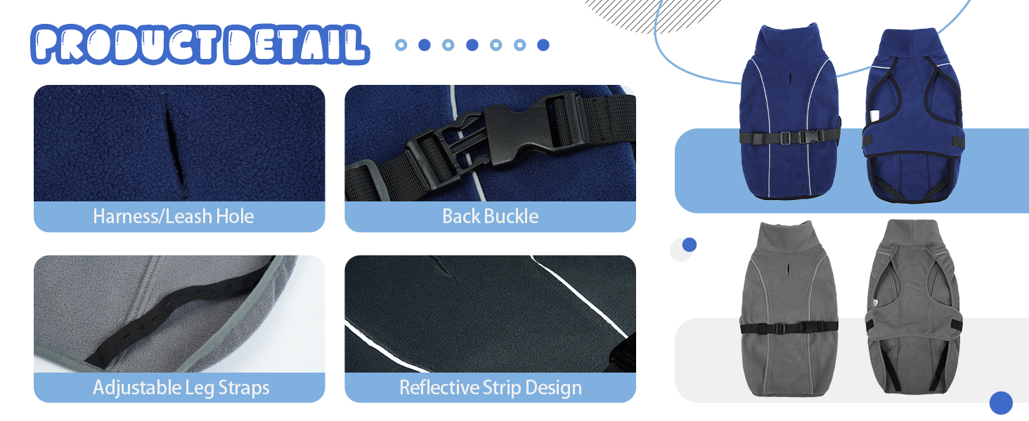 Теплий зимовий одяг для такси (M), Куртка для собак з високим коміром та світловідбиваючими смугами, Сірий (M)