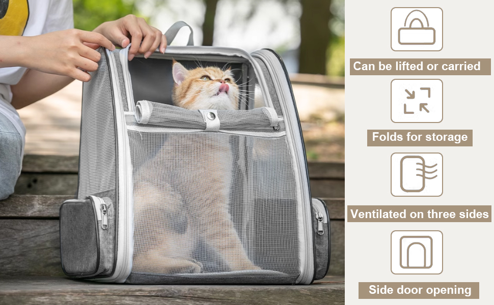 Рюкзак для транспортування домашніх тварин: переноска для кота/собаки 40x32x28 см. Підходить для котів та собак середніх та малих порід (до 5 кг).