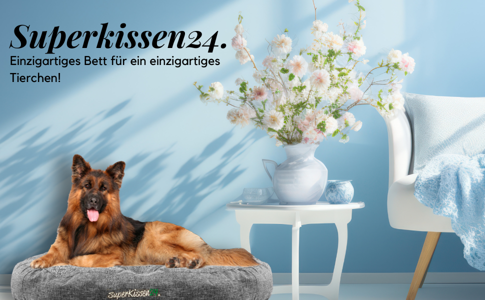 Лежанка для собак середніх порід SuperKissen24 - водонепроникна лежанка для котів - лежанка для собак з антикіготного матеріалу - антиалергенна та протиковзна - 60 x 14 см, сірий колір (L)