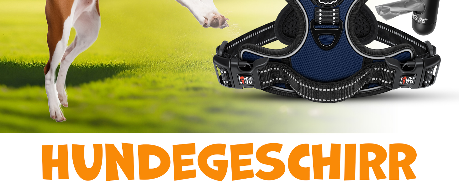 Шлейка для собак LOVPET® без натягу та тяги для маленьких собак та цуценят, дихаюча та м'яка, світловідбиваюча | Безперетягувальна шлейка з ручкою та рулонами для відходів | Регульована шлейка Navy Blue - L Navy Blue