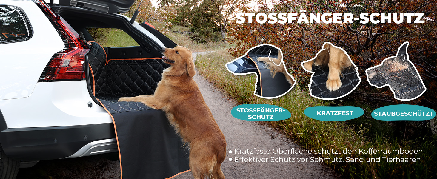 Захисна підстилка для багажника автомобіля KYG для собак, стежка захисна підстилка та ковдра для собак з захистом бокових панелей та краю завантаження – Водонепроникна, стійка до подряпин, для автомобіля та універсалу, Extra Long, 110x215 см