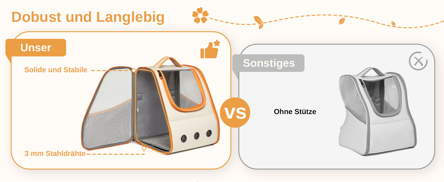 Рюкзак для кота/собаки Dogat, складаний, для перевезення тварин, помаранчевий+білий