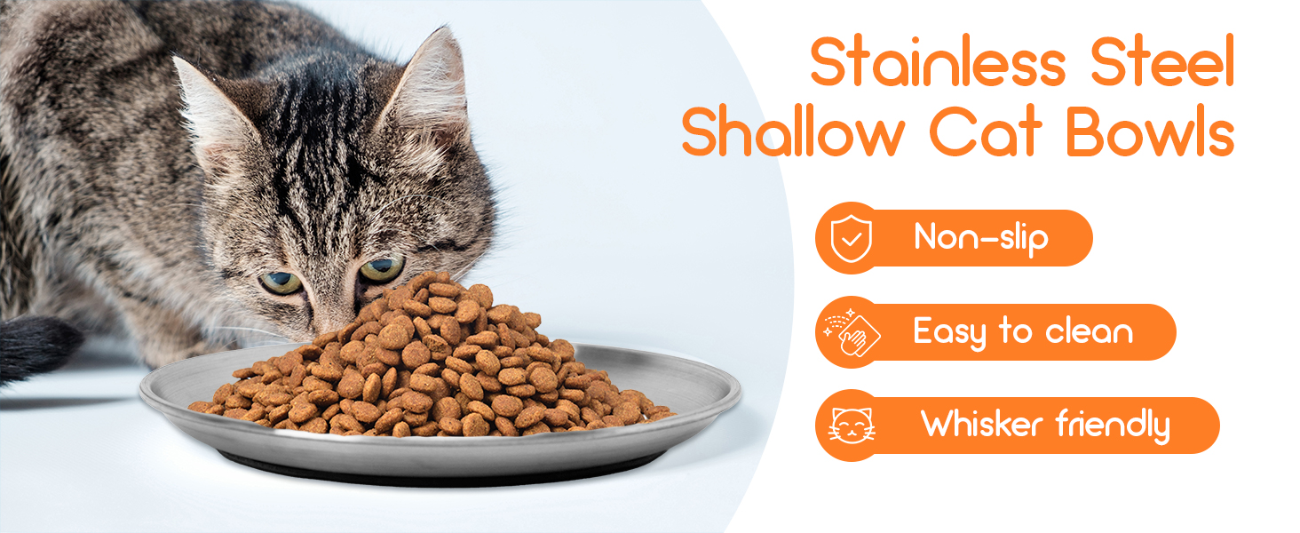 Набори мисок для котів та дрібних тварин Elisabe Katzennapfe (6 шт.) з нержавіючої сталі, 17 см, антиковзний, проти втоми вусів