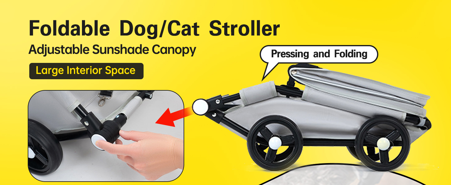 Візок для собак Loyimioo Mini - чорний, складний, з UV-захистом та поворотним ручками, для маленьких та середніх собак