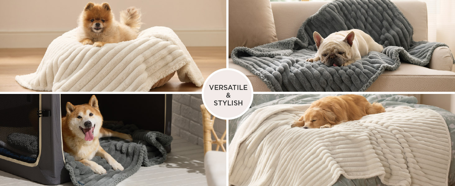 Водонепроникний коврик для собак BEDSURE 152x203 см - м'який, миючий, для великих собак, сірий