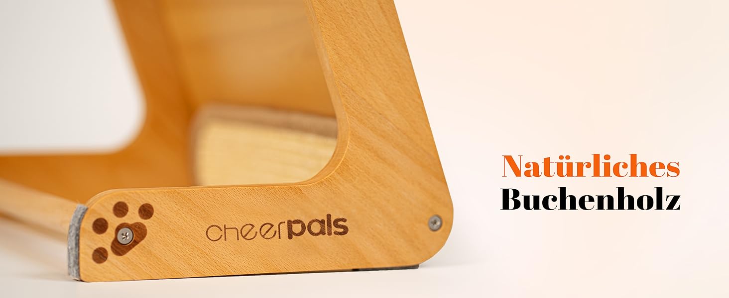 Котячий когтетоп CheerPals L-подібний з сизалю та масиву буку (63см)