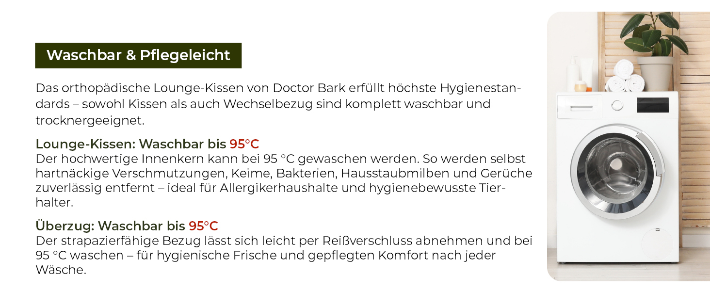 Ортопедична подушка для собак Doctor Bark, 60x55 см, сіра, 95°C, міцна та зручна