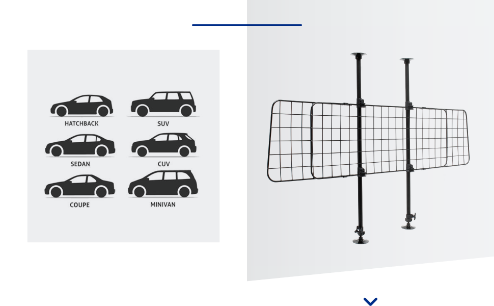 Сітка для собак у багажник Wiltec, регульована, 72-136 см (висота), 118-128,5 см (ширина)
