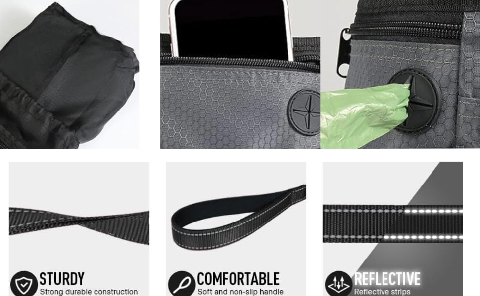 Сумка для собак Hanwell для ласощів та іграшок з дозатором для відходів, водонепроникна, сіра