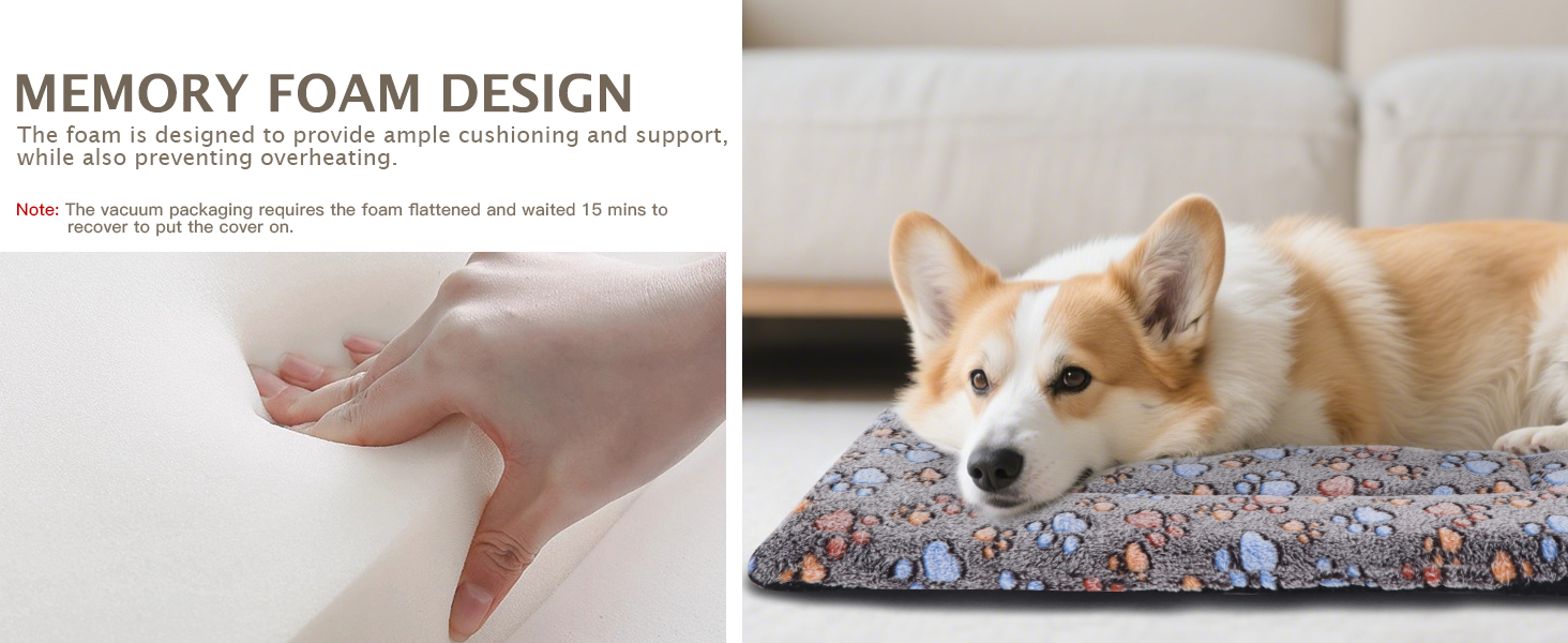 Ортопедичне ліжко для собак BVAGSS, миється, плюшеве, тепле, для собак маленьких, середніх та великих порід, XH083 (100x80 см, Колір: Кофе з лапками)