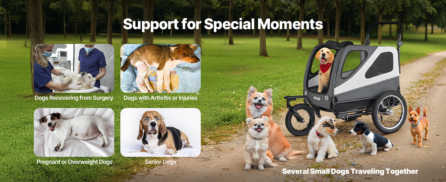 Велосипедний відсік для тварин VEVOR - для маленьких та великих собак, складаний, з колесами