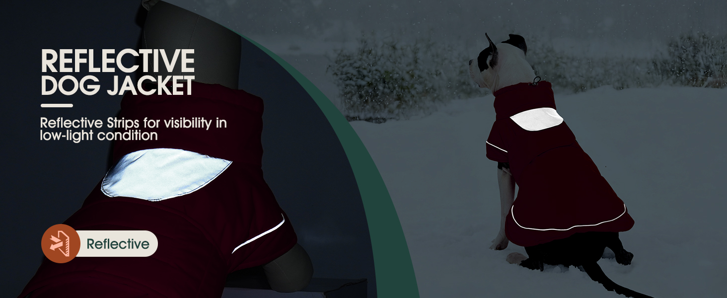Тепла водонепроникна куртка для собак Kuoser з світловідбиваючим дизайном, шнурком на шиї, зручна застібка на липучці, червона M
