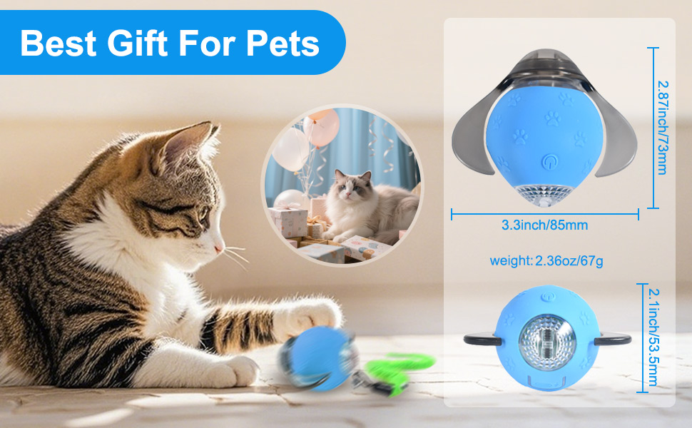 Інтерактивна іграшка для котів - м'ячик з феєрверком, перезаряджається, 2 режими, автоматична іграшка для котів, самостійна розвага, (Помаранчевий)